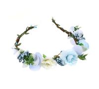 Veemoon Diadema De Flores Para Novias y Niñas - Tocado Floral Hecho De Espuma Artificial - Diseño Azul Hada Para Bodas y Eventos Especiales Accesorio Elegante y Encantador
