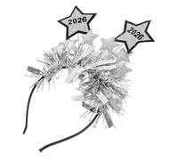 Veemoon Diadema de Nochevieja Brillantina Adornos Cabello para Mujer Disfraz de Año Uso para Fiestas Navideñas Plateado Brillante