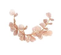 Veemoon Diadema De Oro Rosa Con Pétalos y Hojas - Tocado Elegante Para Novias e Invitadas a Bodas - Accesorios De Fiesta Con Horquillas En y Oro