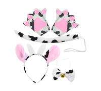 Veemoon Diadema de Vaca Orejas y Rabo Conjunto de Tocado de Vaca para Disfraz de Fiesta Accesorios de Disfraz de Animal para Cosplay y Actuaciones Escenario Inspirado la Lola