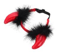 Veemoon Diadema Decorativa para Perro y Gato en Tela Roja, Cómoda, No Irrita la Epidermis, Adecuada para Fiestas de Mascotas y Retratos Familiares