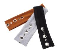 Veemoon Diadema Elástica de Tela Transpirable 3 Piezas para Mujer, Diademas de Fiesta Punk Agujeros Huecos, Accesorios para Festivales de Música Rock en Colores Gris Claro, Negro