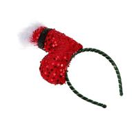 Veemoon Diadema Navideña De Lentejuelas y Peluche Para Mujeres Accesorios Festivos De Cabina Para Fiestas y Sesiones Fotográficas