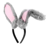 Veemoon Diadema Orejas de Conejo de Peluche Gris Accesorio Cosplay para Fiesta de Pascua Diadema y para Disfraz y