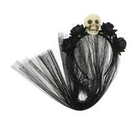 Veemoon Diadema Velo para Halloween Calavera Accesorio Gótico para Mujer y Adolescente Tocado de Fiesta Diseño Cómodo y Seguro para Cosplay y Celebraciones Temáticas