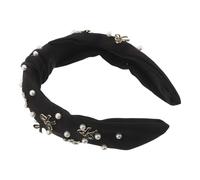 Veemoon Diadema Vintage Ancha con Lazo y Perlas Artificiales para Mujer Accesorio Elegante para Bodas Fiestas y Diario Cómoda y Antideslizante Diseño Sofisticado Negro