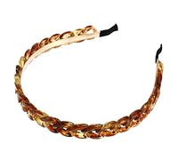 Veemoon Diadema Vintage De Cadena Acrílica Para Niña Tamaño Único Elegante Accesorio Para Cabello Uso Diario y Fiestas Color Ámbar