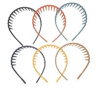 Veemoon Diademas Cabello De Plástico Esmerilado, 6 Piezas, Tamaño Ancho, Dientes Para Flequillo, Para Niñas y Uso Diario, Colores Surtidos