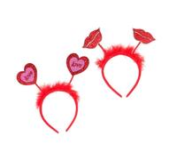 Veemoon Diademas de San Valentín en Forma de Corazón 2 Piezas, Accesorios Cabello Femenino para Fiestas y Celebraciones, Diseño Delicado y Romántico, Colores Brillantes y Combinación