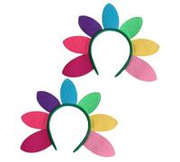 Veemoon Diademas para Mujer y Niñas 2 Pcs, Diadema de Festival Flores Solares Multicolor, Accesorio Cabello Liviano y Cómodo para Fiestas, Cumpleaños y Eventos Obsequios