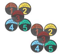 Veemoon Discos Marcadores Planos para Entrenamiento de Fútbol 10 Piezas Numerados 1-5, 23 Cm Antideslizantes, Equipo de Campo para Práctica y Entrenamiento Deportivo al Aire Libre