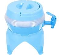 Veemoon Dispensador de Bebidas Plegable de 3,5l con Grifo y Base para Exteriores, Botella Portátil Azul para Deportes, Fiestas y Camping, Dispensador de Agua Seguro y Práctico