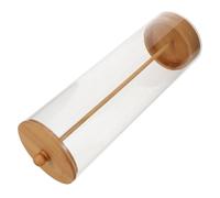 Veemoon Dispensador de Pajitas para Mostrador Acrílico Transparente con Tapa de Madera 25,8 X 8 Cm Organizador Multifuncional para Cocina y Almacenamiento de Pajitas Reutilizables