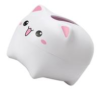 Veemoon Dispensador de Servilletas Forma de Gato Blanco Caja Decorativa de Papel Facial Compacta y Ligera Soporte Funcional para Servilletero en Escritorio y Baño