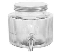 Veemoon Dispensador de Vidrio con Grifo 2.8 L Tarro de Bebida Hermético para Limonada Té y Cócteles Recipiente de Agua para Nevera Frasco de Vidrio Transparente para Fiestas y Uso