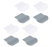 Veemoon Elevador de Tapa de Inodoro Autoadhesivo 8 Piezas Blanco y Gris, Manija Elevadora Ergonómica Antideslizante para Asiento de Baño, Herramienta sin Contacto para Evitar Tocar,