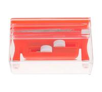 Veemoon Enhebrador de Agujas Doble Cabezal para Costura Manual y Máquina, 3 Piezas en Caja Portátil Naranja Roja, Accesorio de Costura DIY Compacto y Preciso para Artesanía y