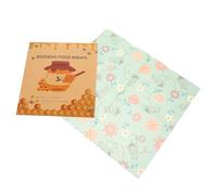 Veemoon Envoltorios Reutilizables de Cera de Abeja para Alimentos 3 Piezas Tamaño Grande Mediano y Pequeño Tela de Algodón Orgánico Impresión Decorativa Aptos para Conservar Alimentos