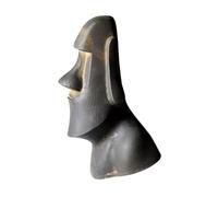 Veemoon Escultura Moai de Resina para Jardín y Decoración de Interiores, Figura Miniatura Isla de Pascua, Acabado Natural Pátina de Óxido, Adorno para Sala, Oficina o Bonsái, Estatua