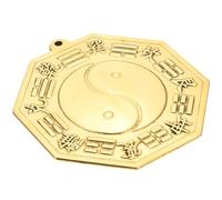 Veemoon Espejo Bagua de Cobre Dorado, Adorno Tradicional para Puertas | Estilo Retro y Apariencia Antigua, Pieza Compacta para Pared o Tienda, Adecuado en Recibidor