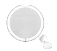 Veemoon Espejo Compacto de Maquillaje Redondo para Mujer con Aumento Portátil y Ligero para Viajes y Camping Espejo Doble Cara con Tapa Protectora para Bolso y Retoques