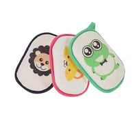 Veemoon Esponjas De Baño Para Ñiño 3 Unidades Tamaño Mediano Diseño De Dibujos Animados Esponja Infantil Recién Nacida Para Limpieza y Masaje Corporal Gancho Colgante