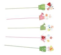 Veemoon Estacas Decorativas de Metal para Macetas Juego de 5 Piezas Selección para Plantas Púas Resistentes para Jardín Césped y Patio Adorno Vegetal Duradero y Versátil