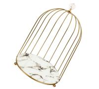 Veemoon Estante de Almacenamiento Multifuncional Hierro con Diseño de Jaula Soporte Decorativo para Cosméticos Exhibidor de Postres y Joyas Base Redonda Estable para Organizador de