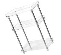 Veemoon Estante de Cosméticos Transparente de 3 Niveles para Baño Organizador Multifuncional de Escritorio para Perfumes y Artículos de Aseo Compacto y Ahorrador de Espacio para Tocador