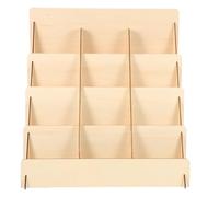 Veemoon Estante de Madera para Tarjetas de felicitación, Soporte de exhibición de 4 Niveles para Tarjetas Postales, Estante de Almacenamiento de sobremesa para mostradores de Tiendas minoristas.