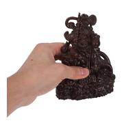 Veemoon Estatua de CAI Shen Ébano Tallado a Mano Figura Tradicional Wu CAI Shen Montando Tigre Decoración Feng Shui para Hogar y Oficina Escultura Auspiciosa para Atraer Riqueza y