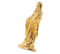 Veemoon Estatua Religiosa Mini Virgen María Dorada Escultura Católica Artesanal para Decoración Navideña y Adorno de Mesa Devocional Figura Religiosa Pequeña Adecuado para Ambiente