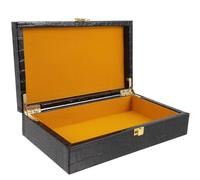 Veemoon Estuche para Guardar Cigarros Portátil de PU Tapa Abatible, Diseño Imitación Cocodrilo, Tamaño 25x15x6 Cm, Caja de Almacenamiento Asa para Viaje y Uso Exterior