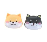 Veemoon Estuche para Lentes de Contacto 2 Pcs Soporte Portátil Kit de Cuidado Caja a Prueba de Fugas Diseño de Perro para Protección de Lentes