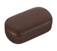 Veemoon Estuche para Lentes de Contacto Doble, Organizador Antifugas de Plástico Anillo de Goma, Diseño Vintage Madera y Piel, Tamaño Grande, Portátil para Viajes y Cuidado Ocular