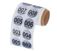 Veemoon Etiquetas Adhesivas Autoadhesivas Números Consecutivos del 001 al 200 Redondas de 118 Pulgadas Resistentes al Agua para Organización de Almacenamiento Oficina Aula y