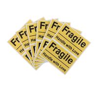 Veemoon Etiquetas Adhesivas de Advertencia Frágil Amarillas 6 Piezas 8x5 Cm Adhesivo Fuerte para Cajas y Paquetes, Pegatinas para Embalaje y Envío Seguro en Logística Industrial