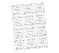 Veemoon Etiquetas Adhesivas Impermeables para Jabón de Manos 12 Unidades 75X75 MM PVC Autoadhesivo Blanco Ideales para Dispensadores de Baño Lavavajillas Champú y Loción