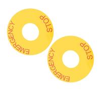 Veemoon Etiquetas de maquinaria con señal de parada de emergencia para equipos mecánicos y eléctricos, PVC amarillo, 2 piezas, resistente al desgaste, para estaciones y docks