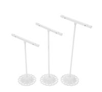 Veemoon Expositor de Pendientes en Forma de T de Metal Blanco, Soporte Desmontable para Joyas, Adecuado para Tiendas y Ferias de Artesanía, Pack de 3 Piezas