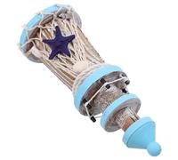 Veemoon Faro Mediterráneo Decorativo de Madera 19 CM Figura Náutica Rústica Estrella de Mar para Decoración de Hogar y Temas Marinos