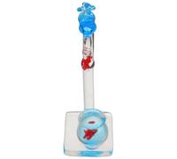 Veemoon Figura Decorativa para Pecera de Vidrio con Grifo Flotante Adorno de Escritorio Compacto para Acuarios Decoración Moderna para Peces de Colores Accesorio de Vidrio Resistente y