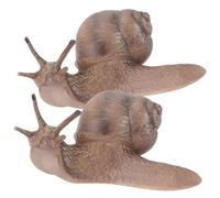 Veemoon Figuras de Caracol Realistas para Niños, Tamaño Pequeño, Modelo Sólido de Plástico, Juguete Educativo para Desarrollo Cognitivo, Decoración de Jardín y Fiesta, Pack de 2 Piezas