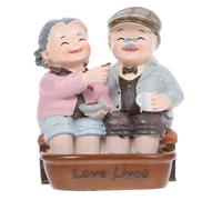 Veemoon Figuras de pareja de ancianos, 1 pieza de adornos de ancianos, estatua de pareja vieja, abuelos, padres, estatua de 50 cumpleaños, decoración de tarta, muñeca de resina para boda, aniversario