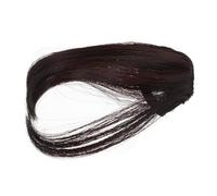 Veemoon Flequillo Clip Natural de Pelo Postizo Extensiones de Cabello Fino con Marrón Oscuro de Cortar y Estilizar