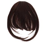 Veemoon Flequillo Postizo Clip para Mujer 1 Unidad Tamaño Aire Color Marrón Oscuro Extensión de Cabello Sintético Uso Diario Fiestas Bodas