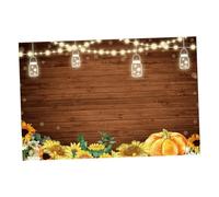 Veemoon Fondo de Fotografía 150x90 Cm Estampado de Calabazas y Flores para Otoño y Halloween, Tela Resistente para Estudio Fotográfico, Decoración Temática para Sesiones y Eventos