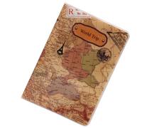 Veemoon Funda de Pasaporte de PVC Diseño de Mapa Mundial, Funda Protectora Delgada para Documentos y Tarjetas, Adecuado para Viaje y Prevención de Exposición de Color Aleatorio