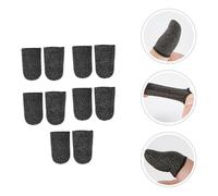 Veemoon Funda para Dedos para Juegos 10 Piezas Negra Transpirable Fibra de Cobre Ultrafina de 18 Hilos Talla Única para Pantalla Táctil y Controladores de Móvil