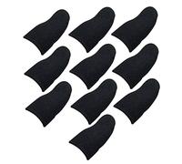 Veemoon Fundas para Dedos para Juegos Antideslizantes y Transpirables para Pantalla Táctil, Pulgar Cómodo, Fibra Conductora, Ultrafinas, Negras, Paquete de 10, Accesorio para Jugadores